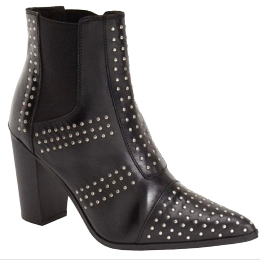 Topshop Black Studded Ankle Boots